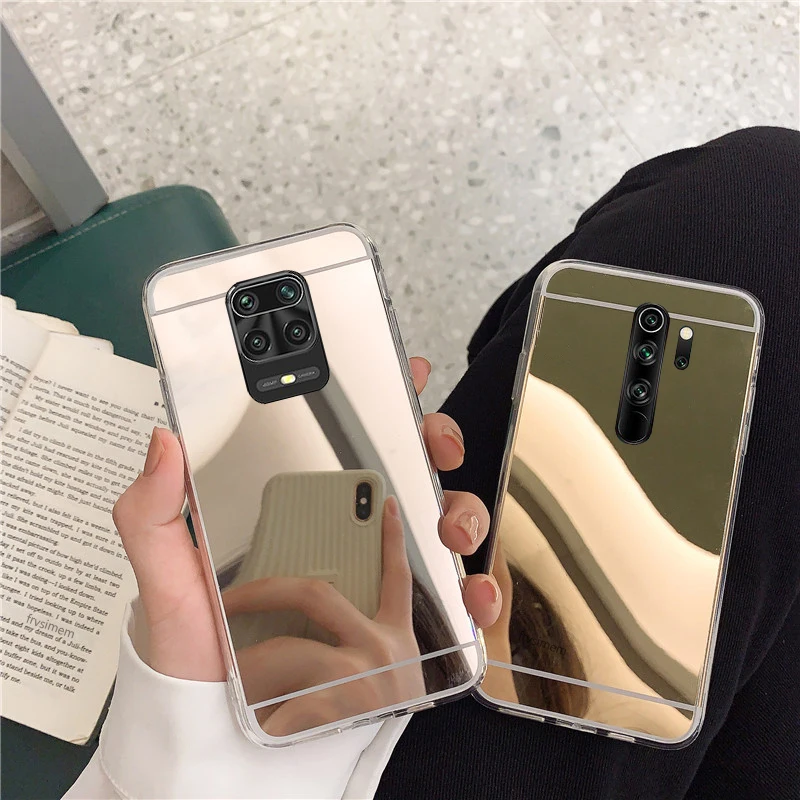 

Redmi 9A 7A 9C NFC 9 7 8A 8 Note 9S 9 Pro Max 8T 8 Pro 7 Bling Makeup Mirror Plating Case for Xiaomi Mi 9T 9 10 Pro