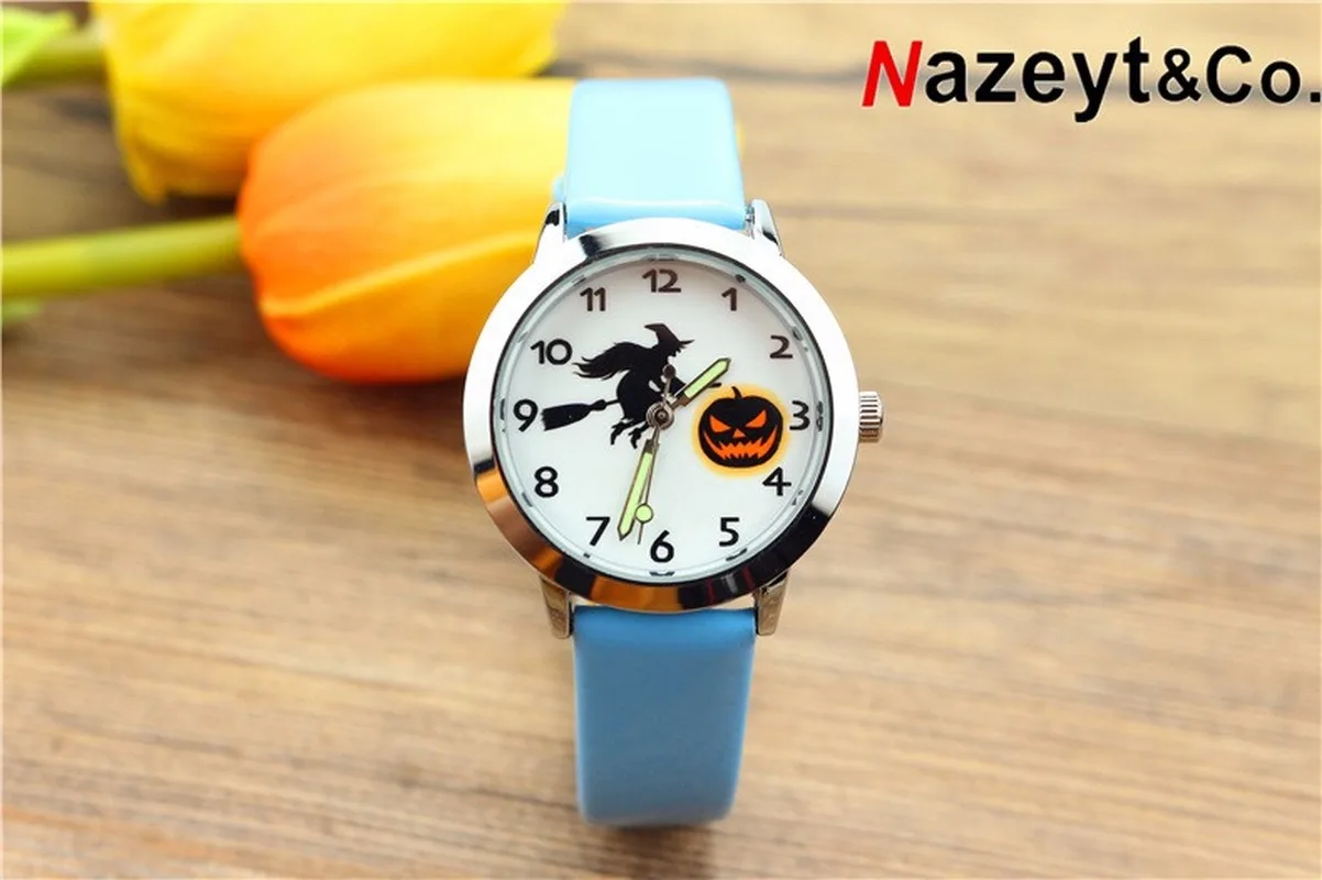 Новинка Светящиеся в темноте часы для Хэллоуина Джек О ' фонарь детский подарок