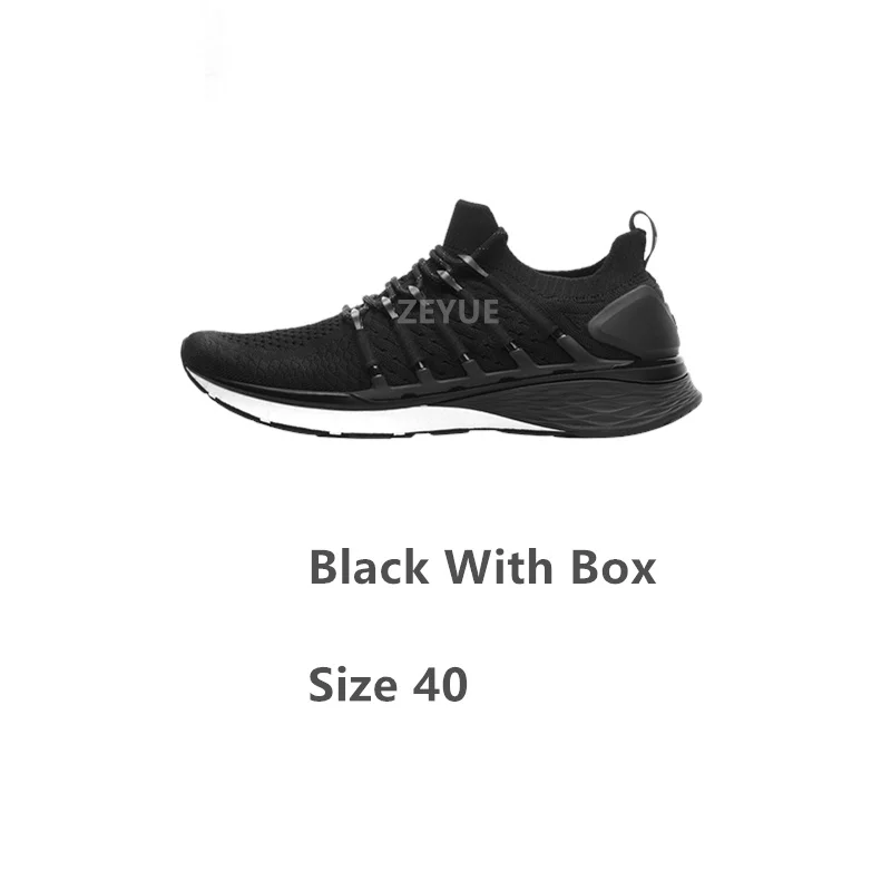 With Box Black 40 Xiaomi Mijia Shoes 3th мужские спортивные туфли новые спортивные уличные удобные и Нескользящие повседневные 3D рыбий кости системы - Цвет: With Box Black 40
