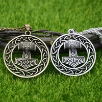 thor hammer mjolnir odin raven knots amulet pendant jewelry viking necklace talisman