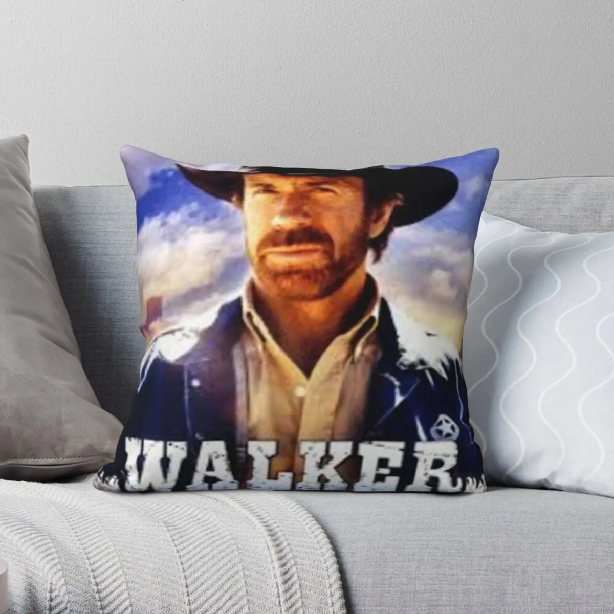 

Walker Texas Ranger Pillowcase Polyester Linen Velvet Creative Zip Decor Home Cushion Case