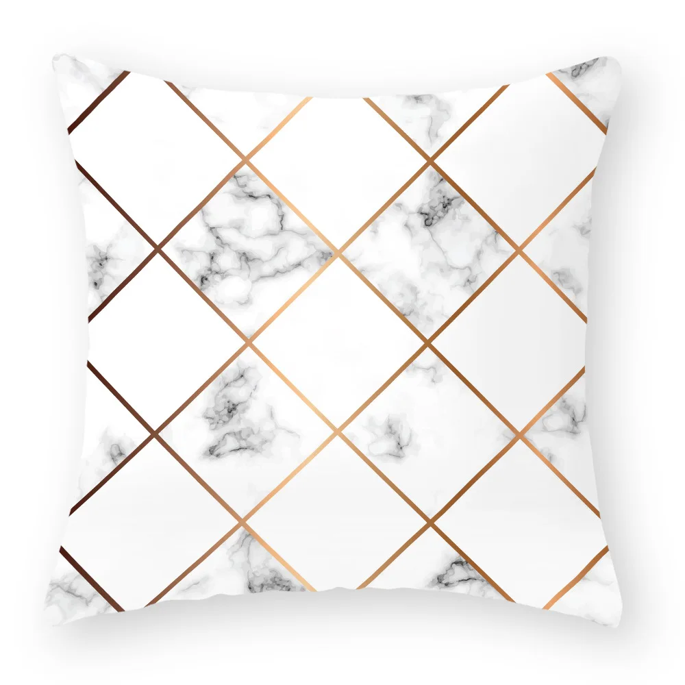 Золото с геометрическим рисунком Мрамор декоративная подушка для дивана