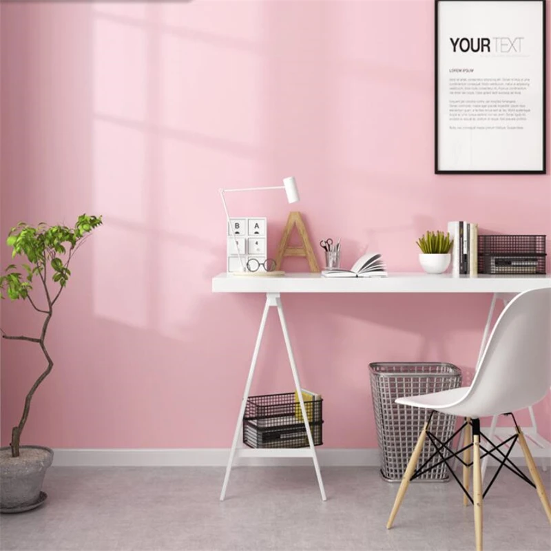 Beibehang розовые обои спальня принцесса розовая милая девушка сердце скандинавский