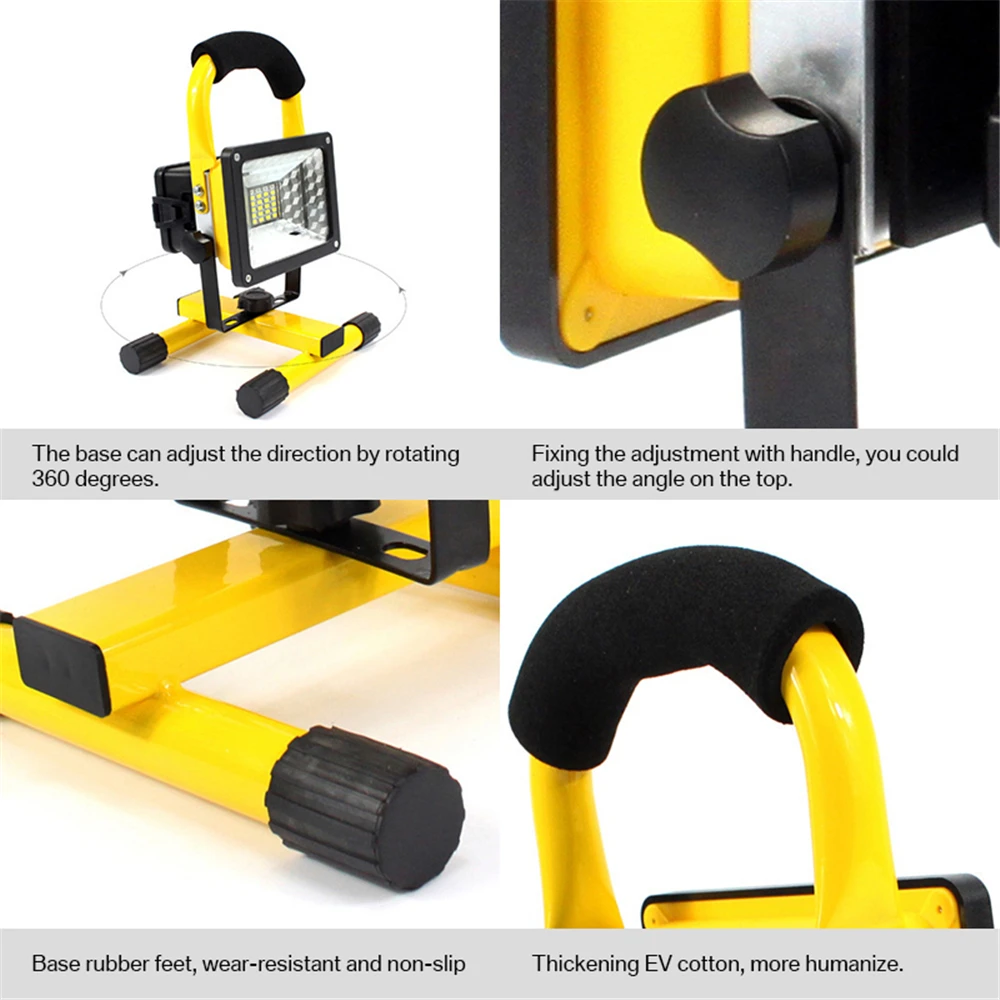 30W LED Portable Rechargeable Floodlight Waterproof Spotlight Battery Powered Searchlight Outdoor Work Lamp Camping Lantern | Освещение