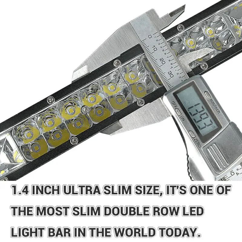 

Dual Row Ultra Slim LED Work Light 7"13"20" 60W 120W 180W Light Bar For ATV