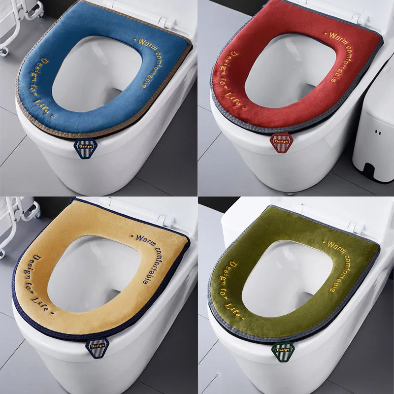 

Toilet Seat Cover Winter Warme Universal Closestool Mat Soft Warm Toilet Seat Cushion Bathroom Toilet Lid Accessories