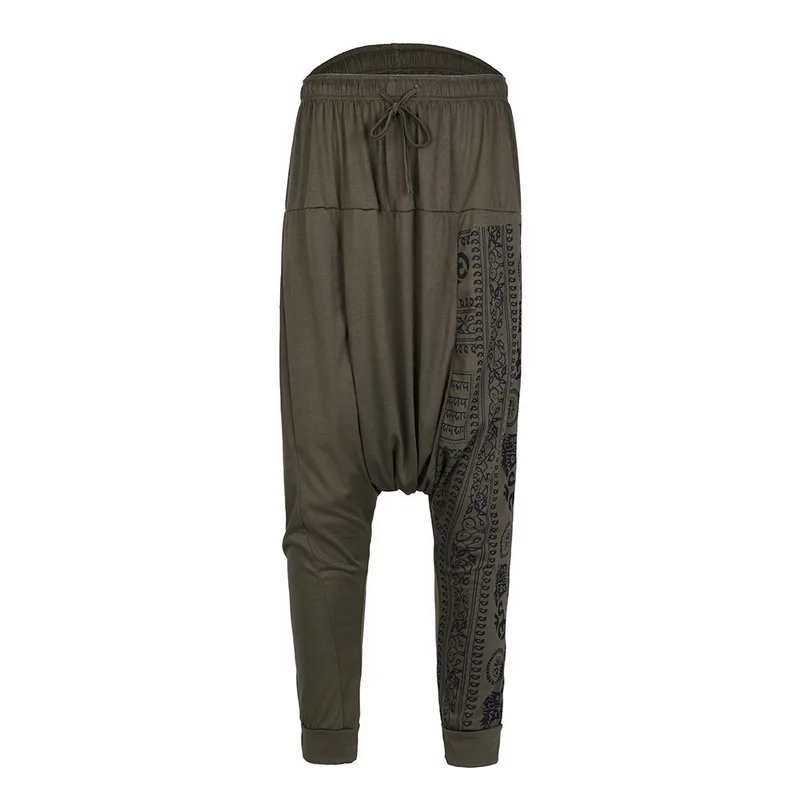 Винтажные мужские шаровары 2020 брюки в стиле хип-хоп с заниженной мотней принтом