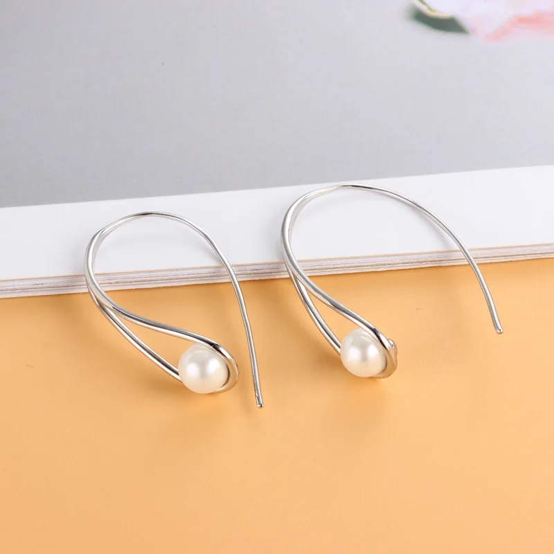 

Simple Big Clear Pearl Earrings Simple Round White Pearl Earrings Jewelry Classic Earrings For Women Elegant Gifts