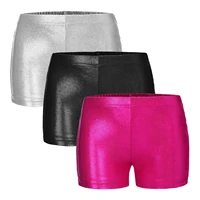 kids girls workout dance shorts boxer bottoms bright bronzing cloth elastic waistband sports boxer bottom dance shorts pants