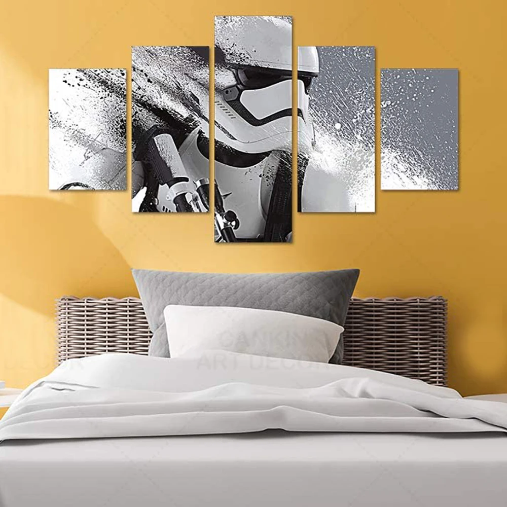 

5 Pieces Wall Arts Canvas Movie Star Poster Painting Living Room Picture Prints Children Bedroom Modern Home Artwork Decorative