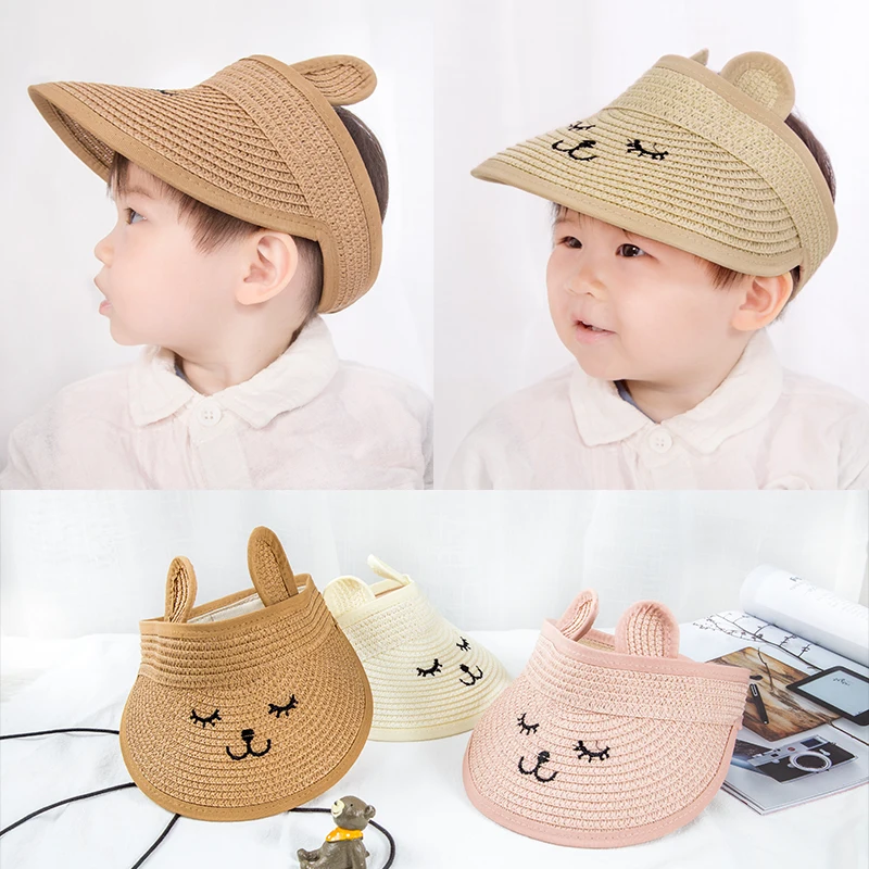 Детская летняя соломенная шляпа для мальчиков УФ-Солнцезащитная Бейсболка