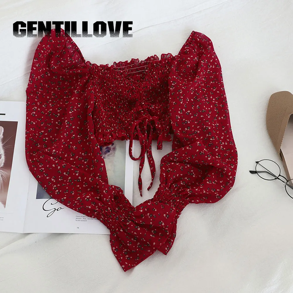 

Famous Design Women Shorts Chiffon New Square Collar Blouse Drawstring Super Fairy Female Travel Beach Floral Ladies Office Tops