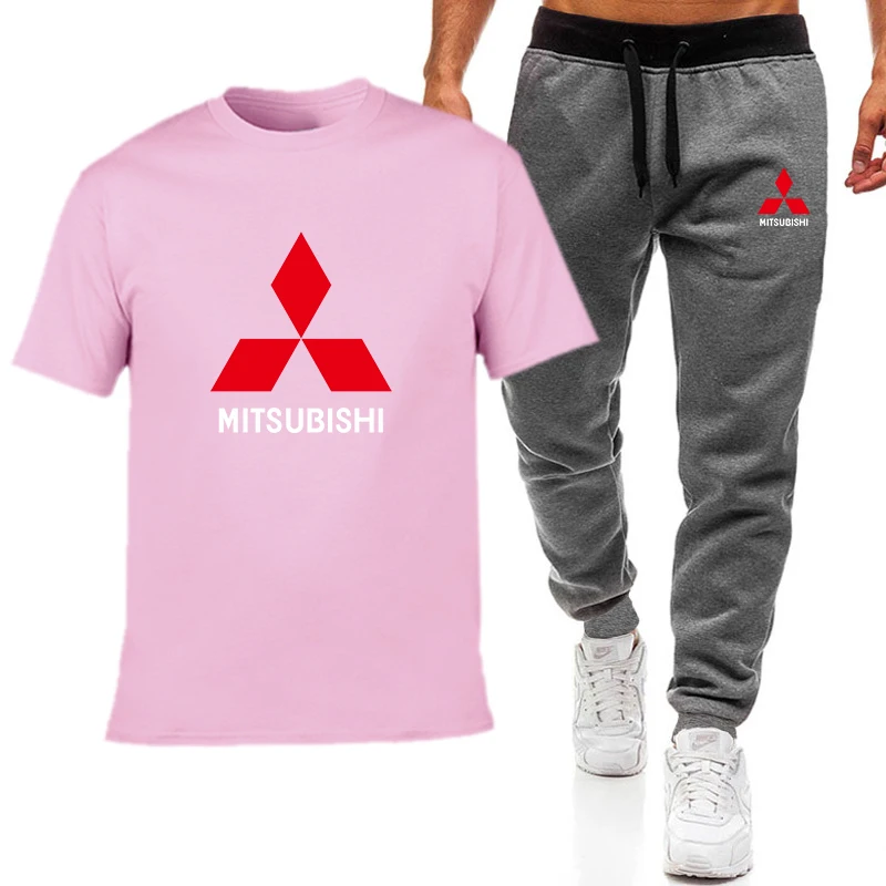 

Men's Casual Tracksuit Summer Sportswear MISTUBICAR logo Two Piece Set T Shirt Brand Track Clothing Male Sweatsuit Sports Suits