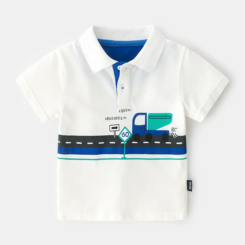 Рубашка-поло для мальчиков дышащая с коротким рукавом летняя Школьная одежда |