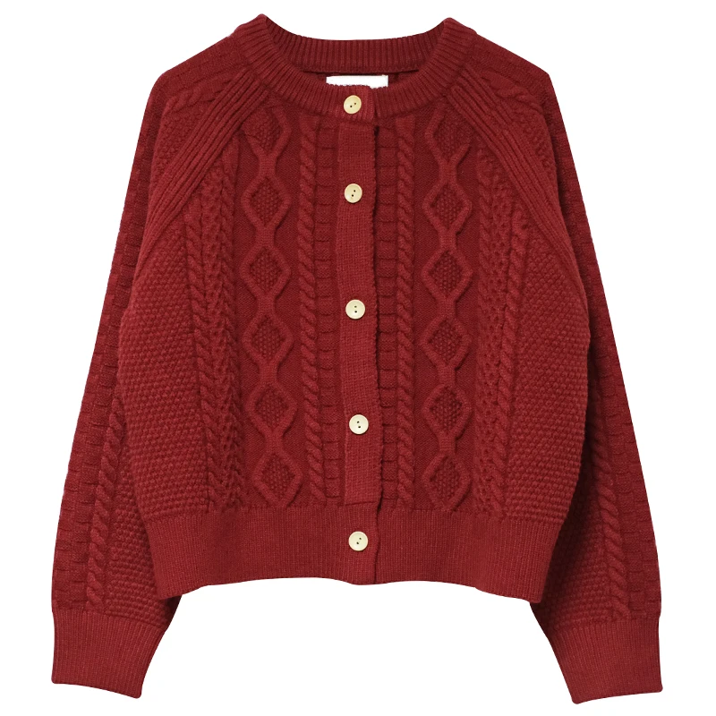 

JMPRS Cardigan Women Sweater Warm Knitwear Single Breasted Coat Thick Casual Loose O Neck Solid Autumn Winter Knit Jacket