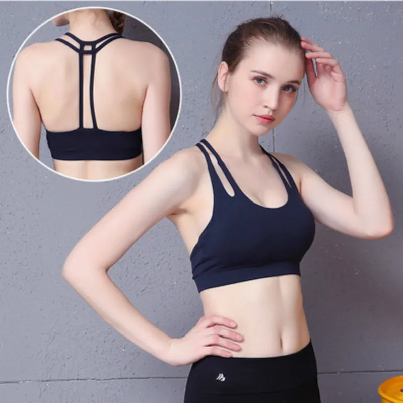 

Sexy Sports Underwear Women Double Shoulder Strap Sports Bra Casual Yoga Vest Summer Sweating Bras Ladies Running Crop Top 2021