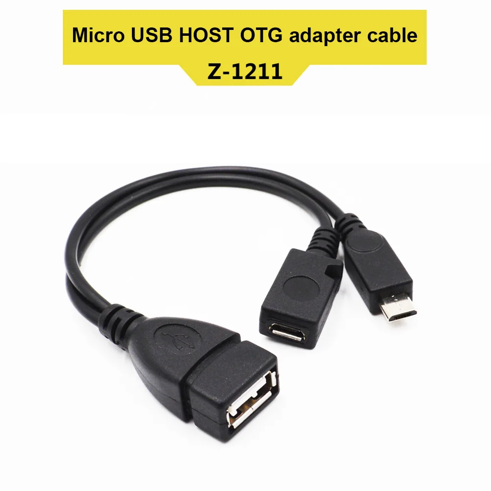 

2 In 1 OTG Micro USB Host Power Y Splitter USB Adapter Cable to Micro 5 Pin Male Female Cable Adapters Mobile Phone Adapter