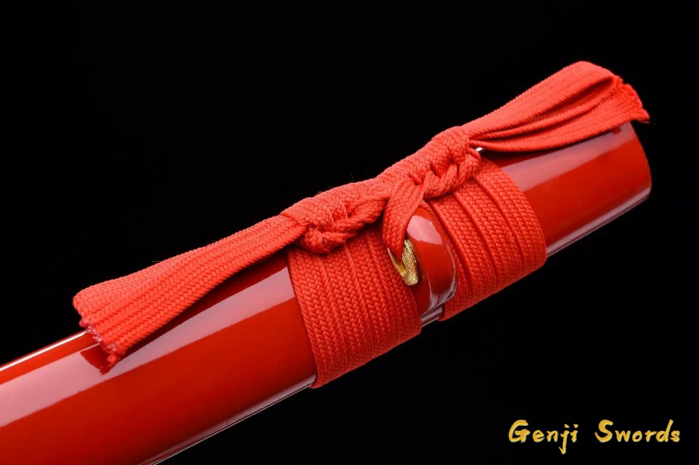 Handmade Full Tang Japanese Red Kill Bill Katana 1045 Carbon Steel Samurai Sword Sharpened Edge
