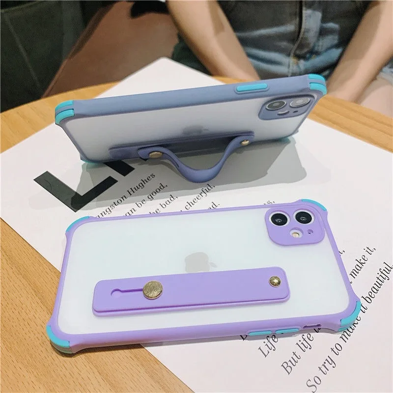 Модный матовый прозрачный чехол на запястье для телефона iPhone 12 Pro max XS MAX X XR 11 Max 6 6S 7
