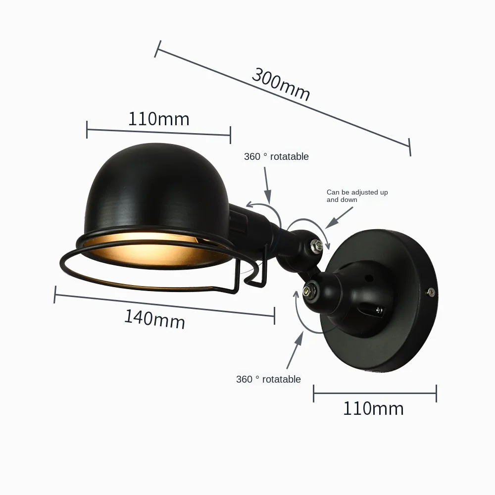 

Loft Vintage industrial jielde long Arm adjustable Wall Lamp Reminisce Retractable E14 LED wall lights for bedroom living room
