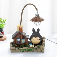 led cartoon my neighbor totoro retro night light button battery decoration table lamp home decoration resin crafts holiday gift