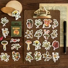 Плакат с изображением грибов, трав, Листьев, наклейки для заметок, художественное оформление дома, самоклеящийся подарок для дневника, 46 шт., A6854, наклейки 