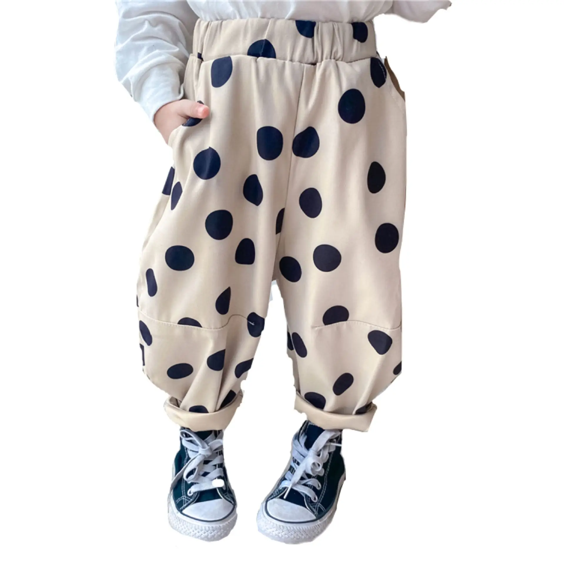 

Branded New Girls Boys Cute Dot Casual Pant Baby Kids Children Autumn Trousers