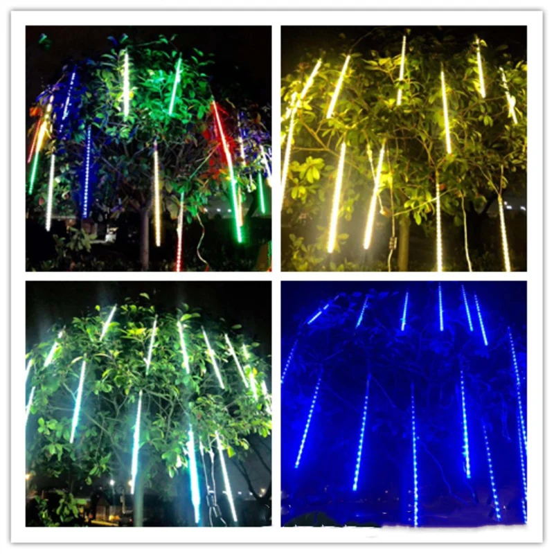 

10/30/50CM Waterproof LED Meteor Shower Rain Falling String Lights Dec