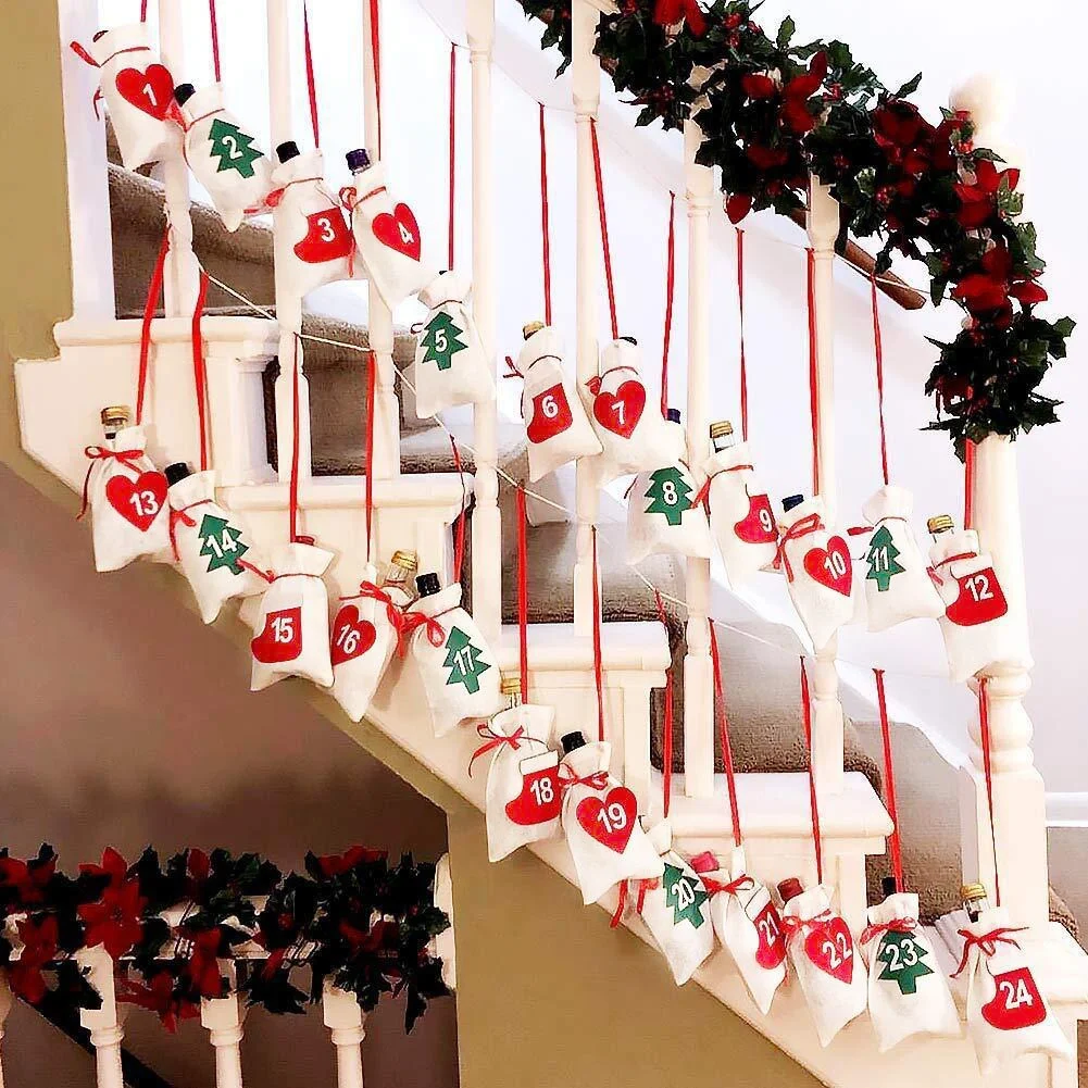 

Christmas Gift Bag Sack with Drawstring Santa Claus Storage Candy Bag Festival Supplies Cute Storage Decor 2021