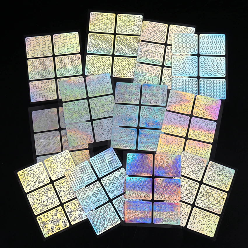 12 листов/Упаковка Полые наклейки для ногтей модные самоклеющиеся маникюра DIY