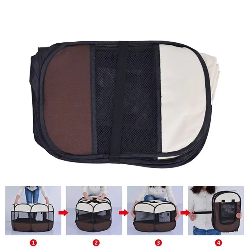 

Portable Puppy Rabbit Folding Octagonal Cage For Tent Playpen Indoor Playground Cat Crate Dog Kennel Pet House Tent Playground