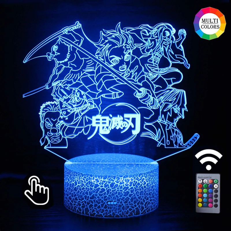 Светодиодный ночсветильник в стиле аниме рассекающий демонов лампа виде 3d для
