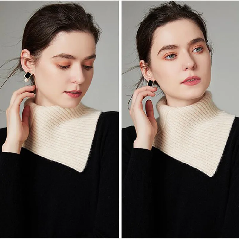 Зимний кашемировый шарф унисекс однотонный эластичный велосипедный