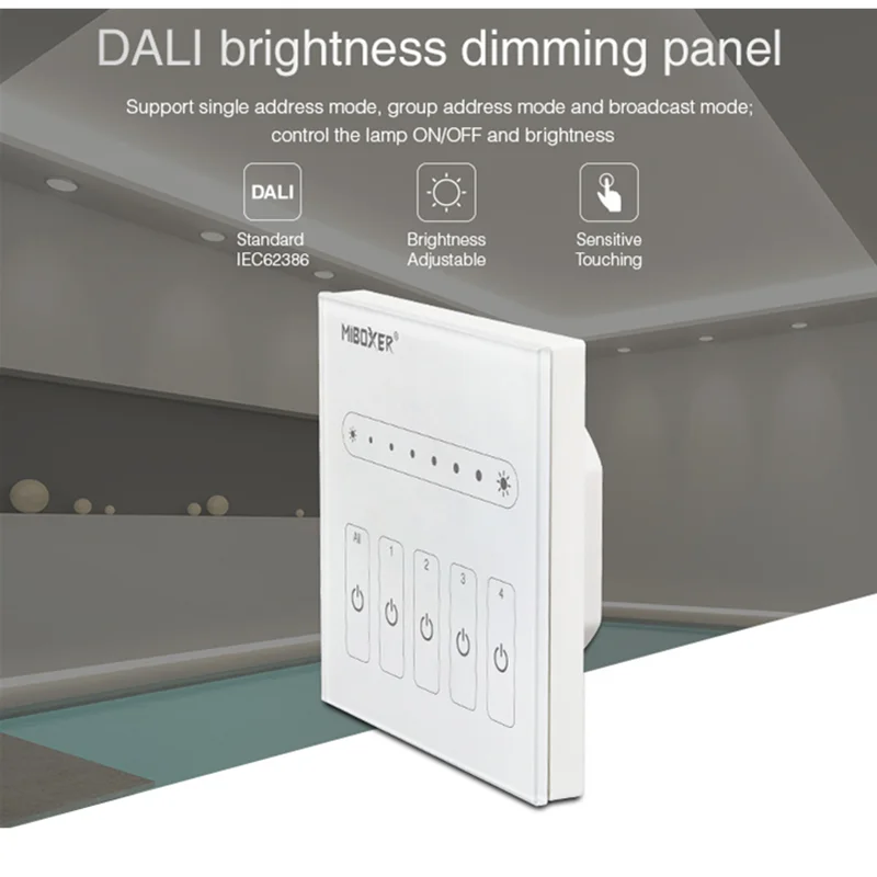 MiBoxer DP1 DALI регулировка яркости 4 канала 86 касаний для светодиодной