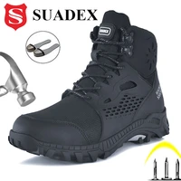 suadex s1 safety boots men work shoes anti smashing steel toe work safety shoes male female boots water resistant eur size 37 48
