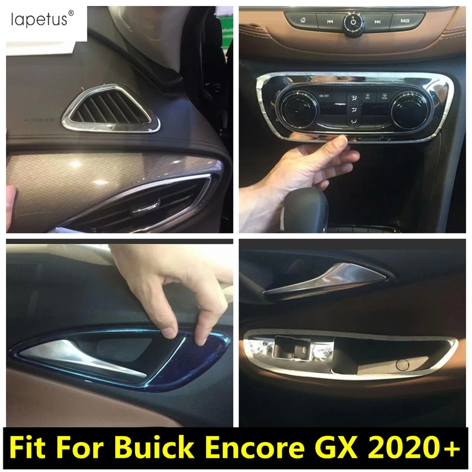 

Lapetus Stainless Steel Shift Gear / Handle Bowl / Window Lift Button / AC Vent Outlet Cover Trim For Buick Encore GX 2020 2021