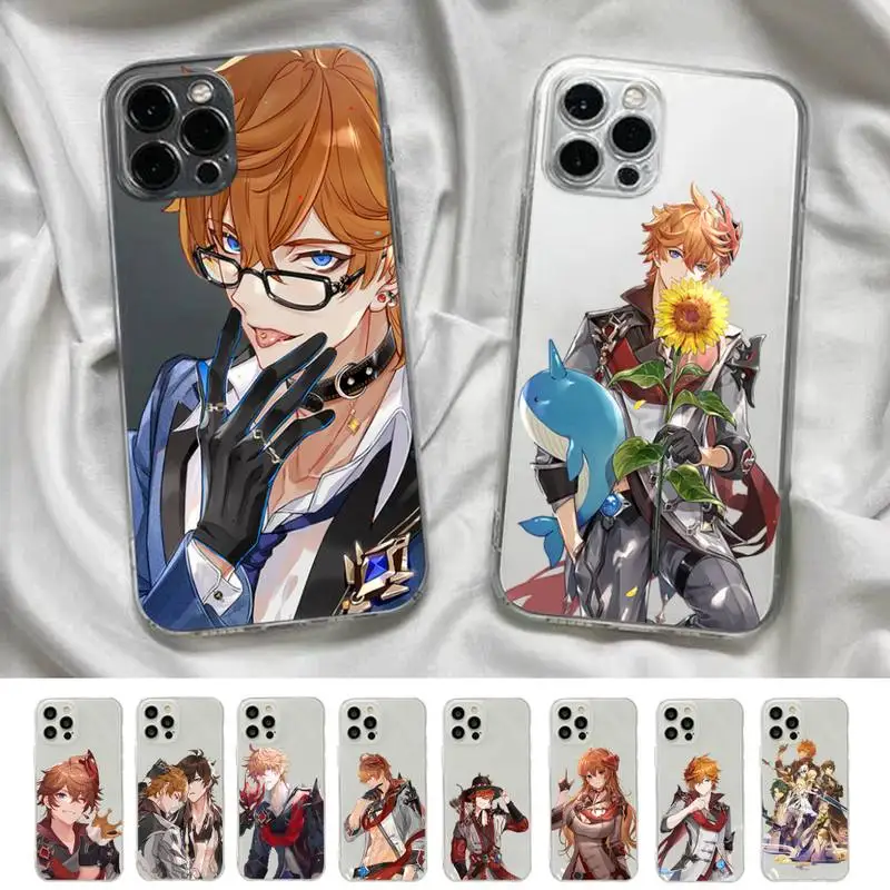 

Anime Genshin Impact Tartaglia Phone Case For iPhone X XS MAX 6 6s 7 7plus 8 8Plus 5 5S SE 2020 XR 11 12pro max Clear Coque