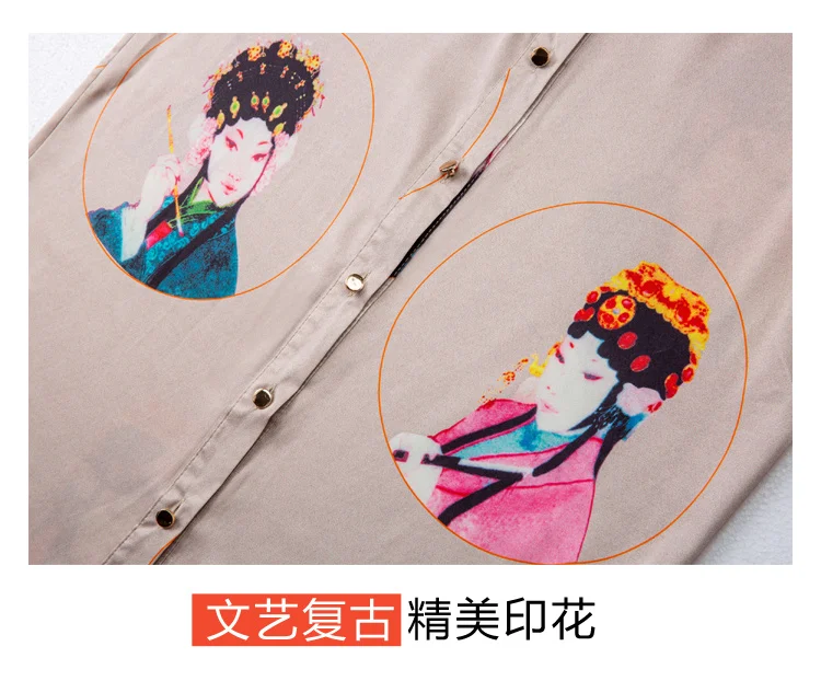 

Houthion Women's blouse Fashion Blouses Polo Collar Shirt Korean Print Image Wire Leisure Tops Summer Office Lady Blusas