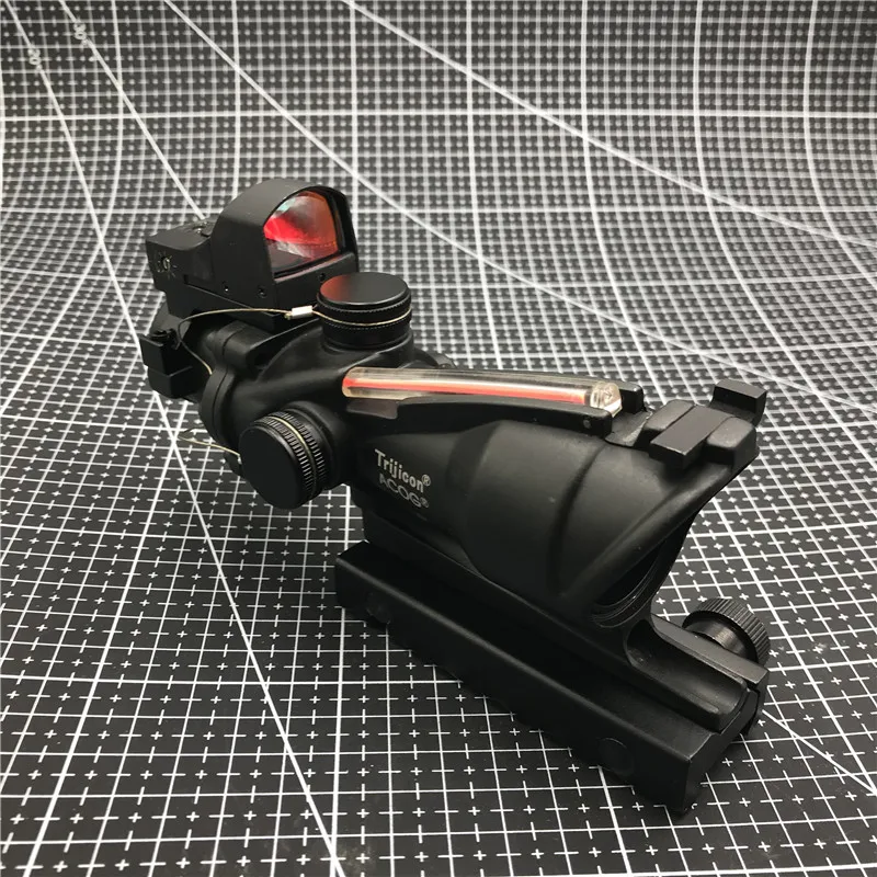 Тактический acog Стиль 4x32 винтовки с Пикатинни рейку и управления светом doc red