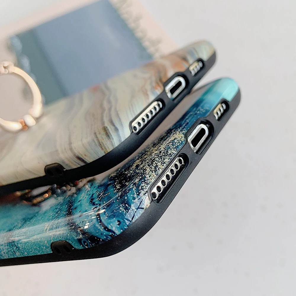 Чехол LOVECOM с кольцом на палец для iPhone 12 Mini 11 Pro Max XR XS 7 8 Plus мягкий чехол телефона
