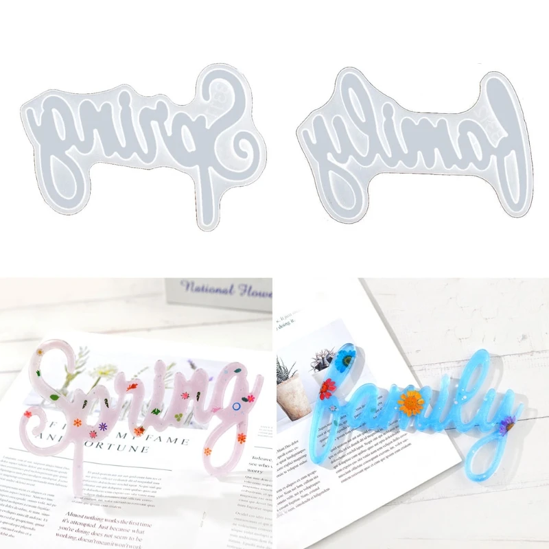 

Letter Sign Spring Family Resin Casting Molds English Letters Keychain Pendant Silicone Jewelry Resin Mold Craft Tools
