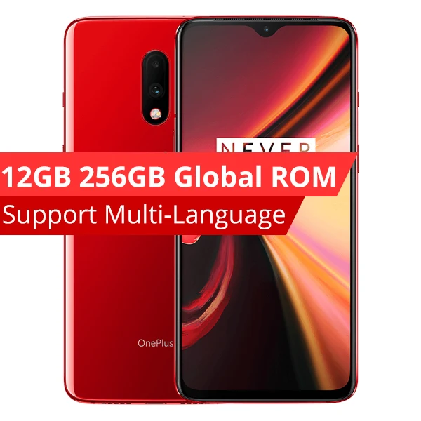 Смартфон Oneplus 7 с глобальной ПЗУ, 8 ГБ, 256 ГБ, Восьмиядерный процессор Snapdragon 855, 6,41 дюймов, AMOLED, 48MP+ 16MP, две камеры, NFC, 3700 мАч, мобильный телефон - Цвет: 12GB 256GB Red