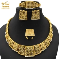 big necklace set womens earrings jewelery dubai gold african accessories big bracelets wholesale custom western style nigerian