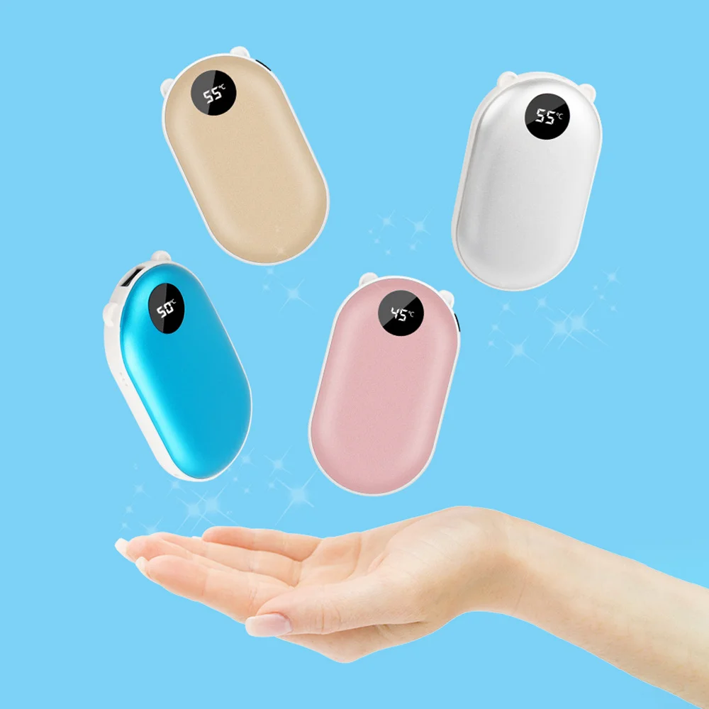 

The New Bear Cobblestone Hand Warmer Charging Treasure 2-in-1 Portable USB Rechargeable Winter Heating Gift