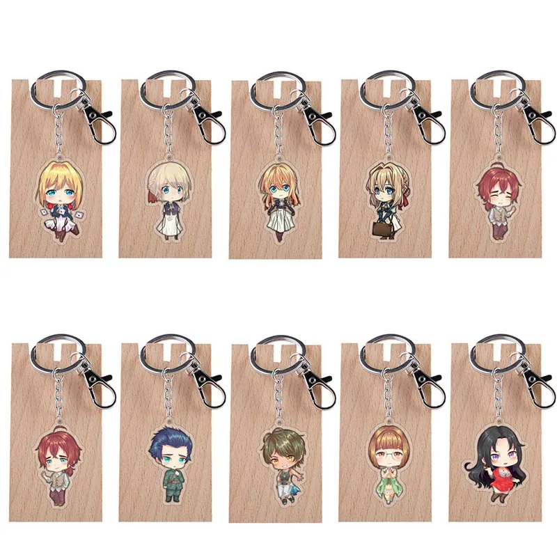Модный Фиолетовый эвергарден аниме акриловый брелок милый забавный Porte Clefs сумка кулон ювелирные аксессуары Brelok Do Kluczy детские игрушки