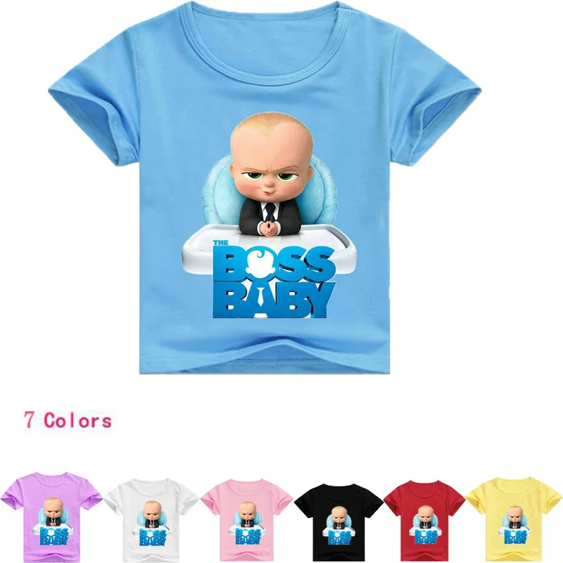 DLF От 2 до 16 лет модная Boss Baby (Я люблю свою семью) Детские футболки для девочек милая верхняя одежда с