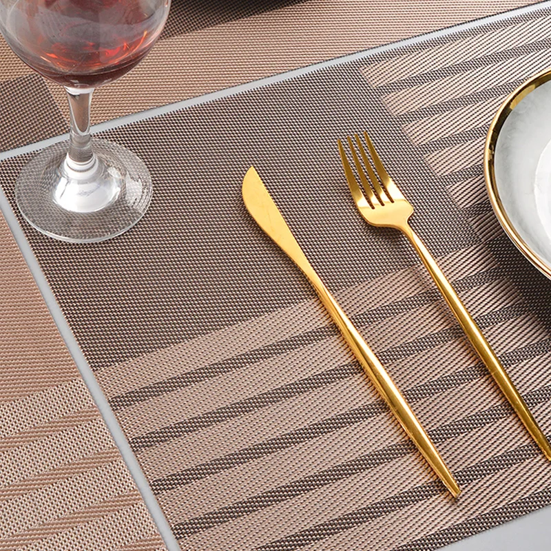 

45*30CM Non slip Insulation Placemat Quality PVC Table Placemat Large Dinner Mat Set of 4PCS Table Mats Fashion Style Dining Mat