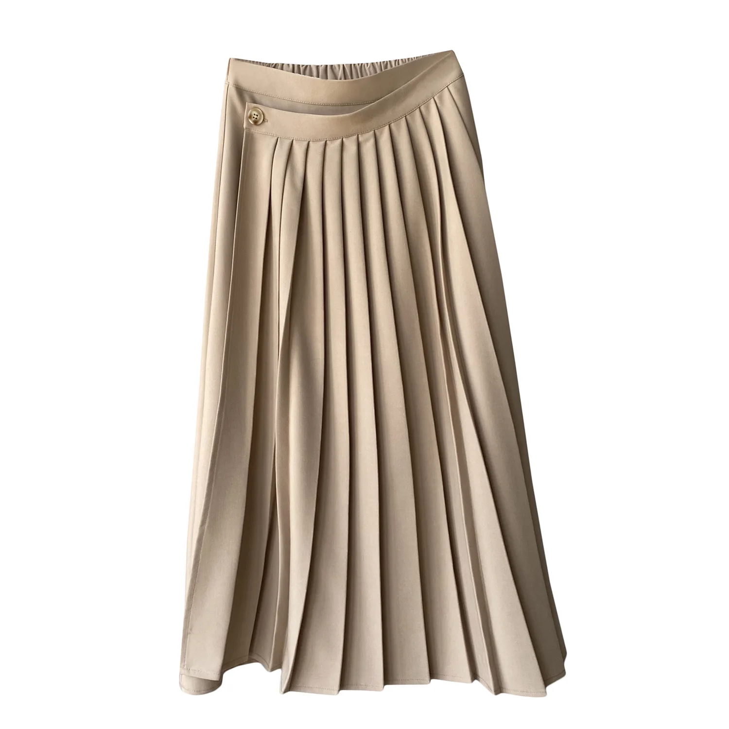 

Yeeloca Design Solid Color Pleated Skirt Female 2021 Spring High Waist Mid-length Drape Saias Korean A-line Umbrella Skirt