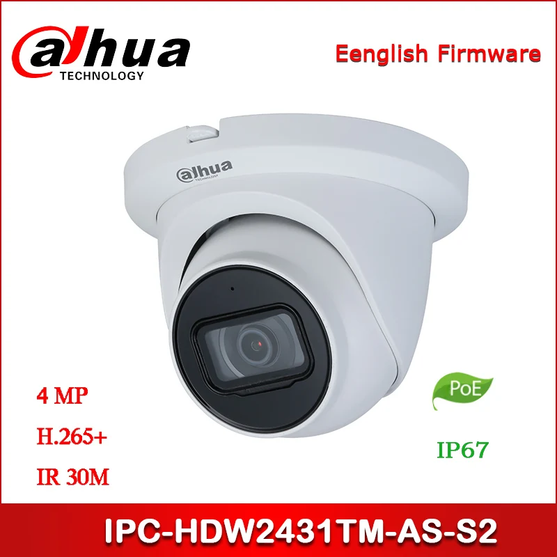 Dahua IP камера IPC HDW2431TM AS S2 4 МП WDR IR Eyeball сетевая Starlight Встроенный микрофон Поддержка