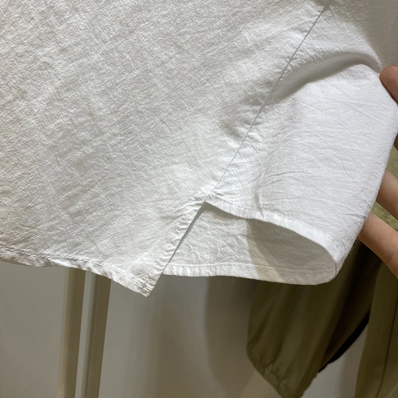 

2021 Summer New Casual Lapel Short Sleeve Shirt Simple Loose Personality Women's Short Sleeve Top Blouses